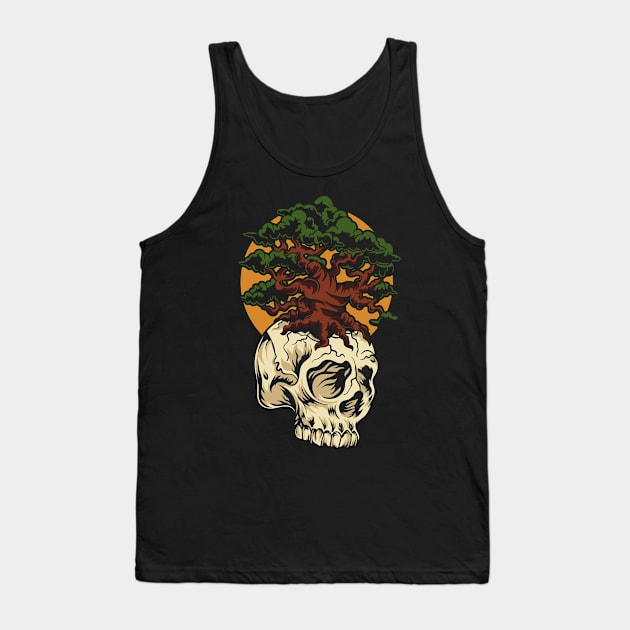 Skull and Root Tank Top by Tamie